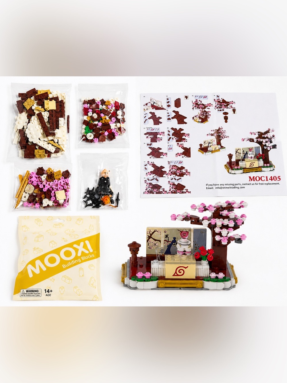 MOOXI MOC1405 Cherry Blossom Anime Building Block Set NEW